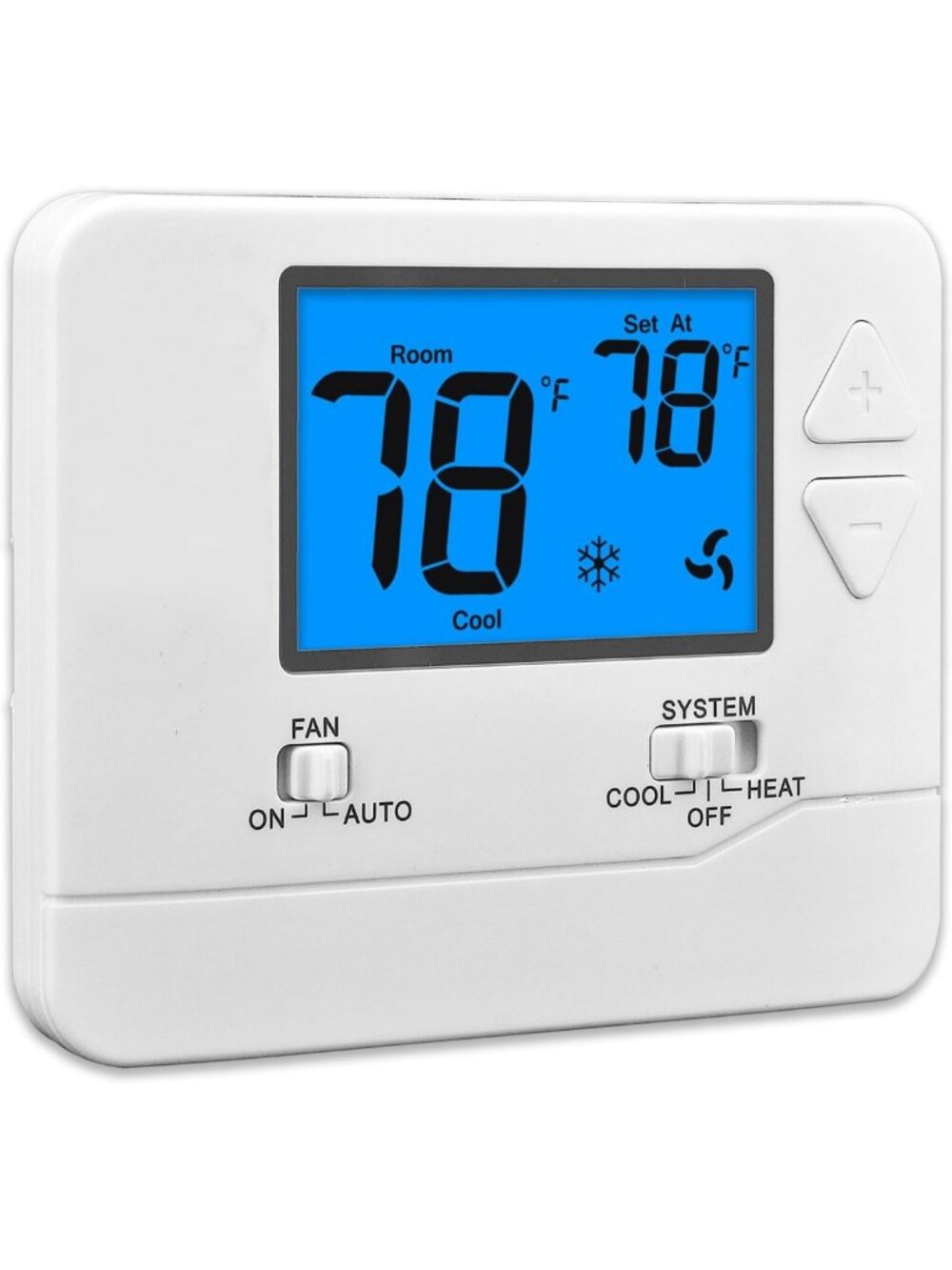 Non-Programmable Home Thermostat for 1 Heat/1 Cool Systems - Blue Backlight